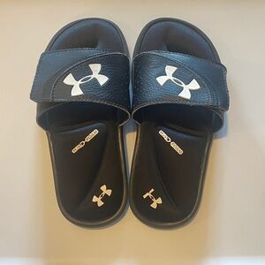 Under Armour Kids Black and White Slide Sandals